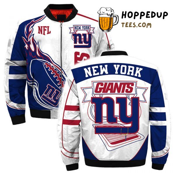 New York Giants 3D Printful Bomber Jacket First Edition Design Series