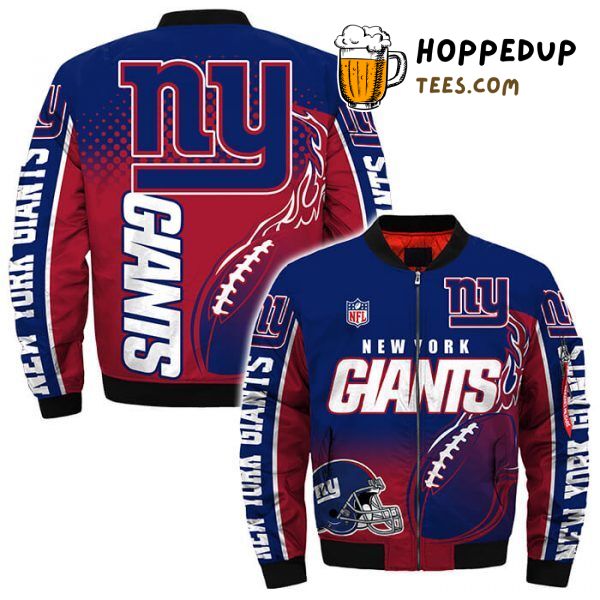 New York Giants 3D Printful Bomber Jacket Second Edition Sporty Look