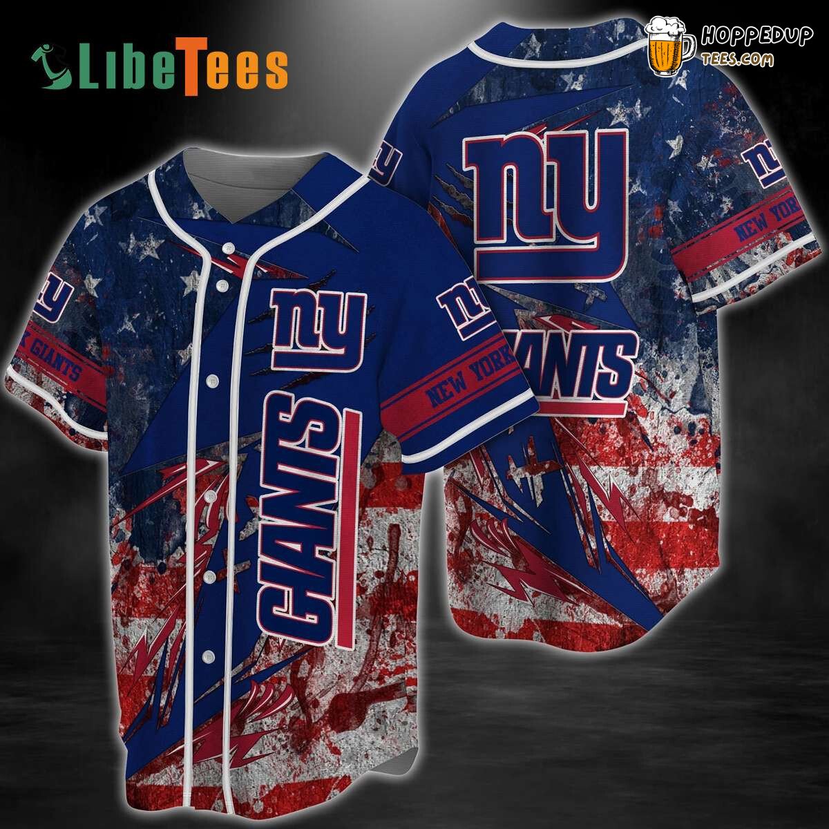 New York Giants American Flag Pattern Baseball Jersey Gift