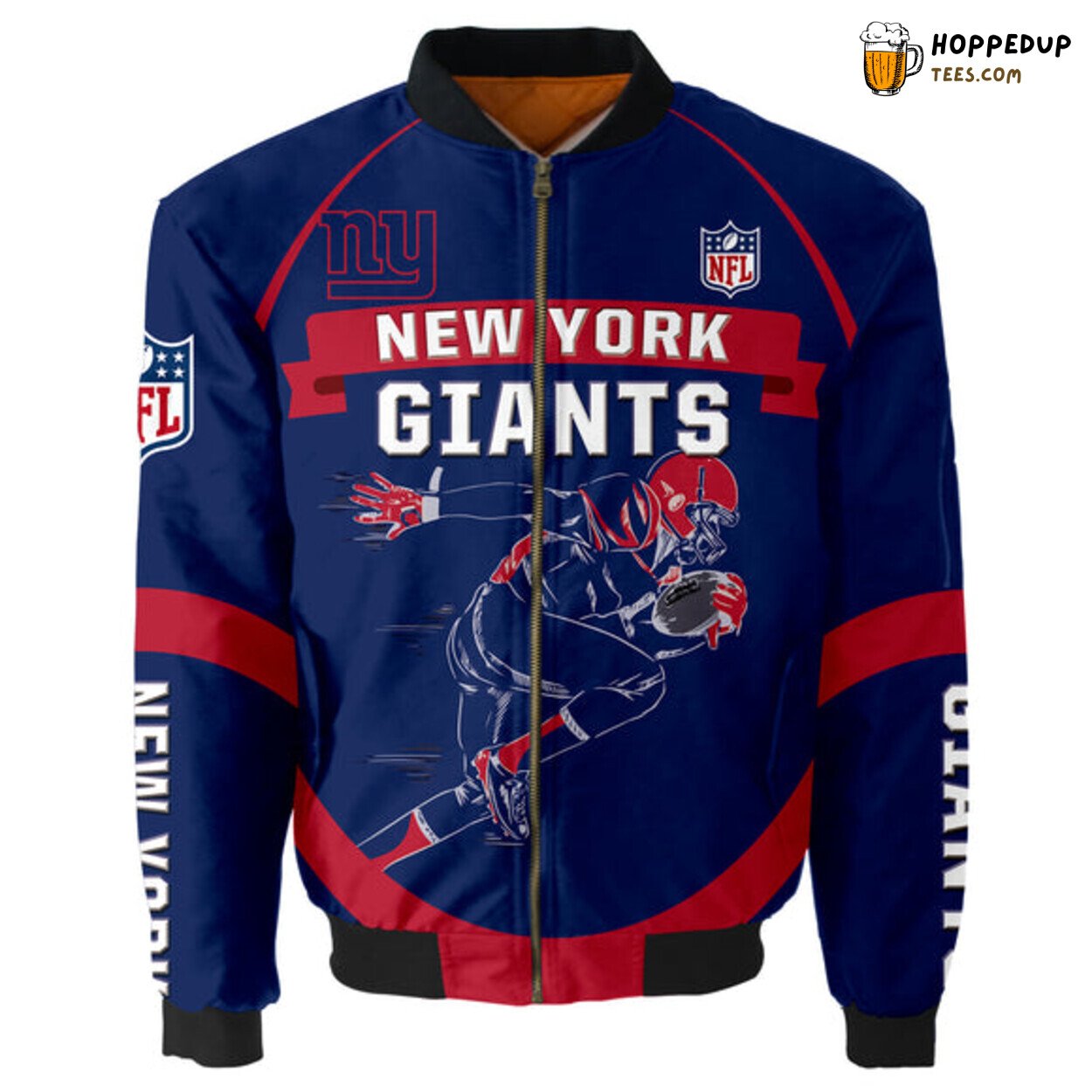 New York Giants Football Graphic Player Bomber Jacket Outerwear