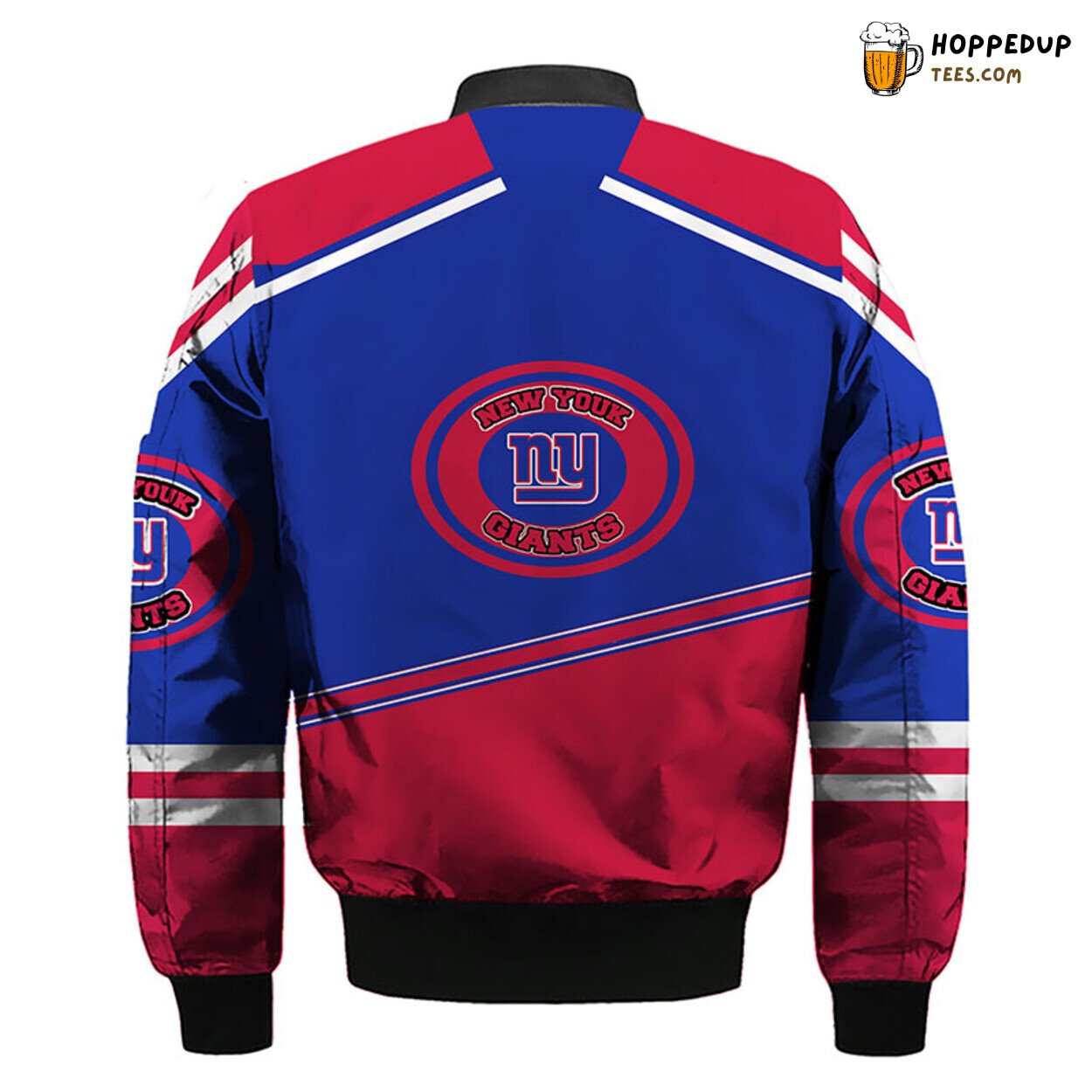 New York Giants NFL Blue Red Unisex Bomber Jacket Distinct Look