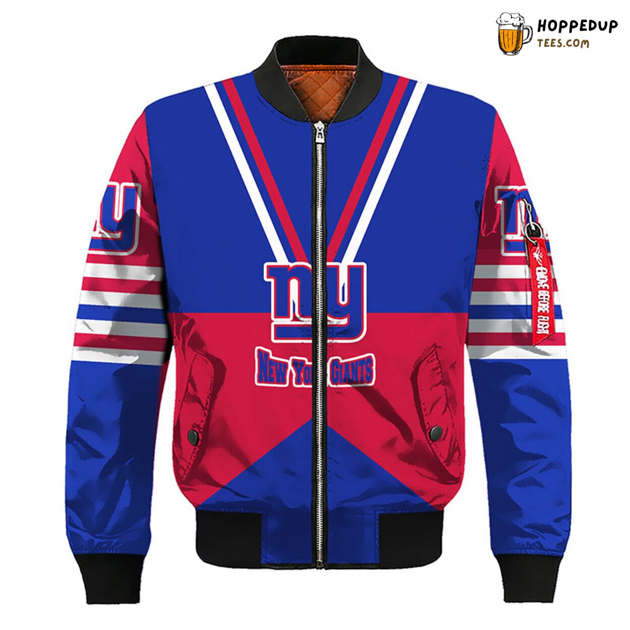 New York Giants NFL Bomber Jacket Blue Red Distinctive Finish