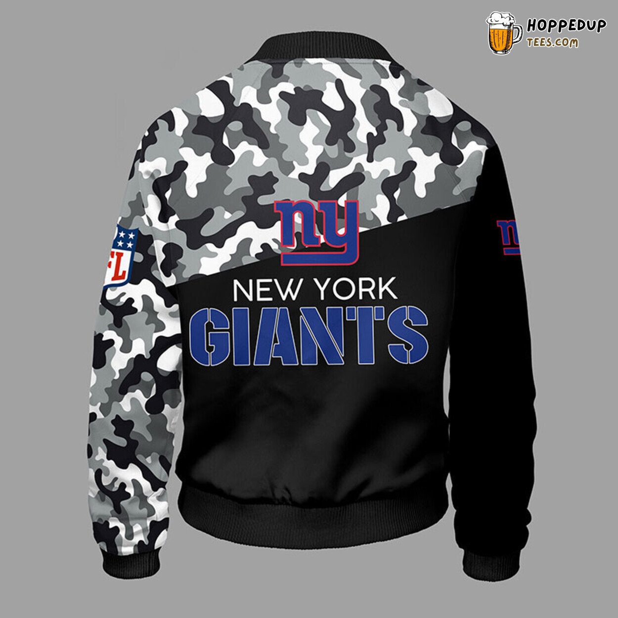 New York Giants NFL Camouflage Bomber Jacket Blue Unique Style