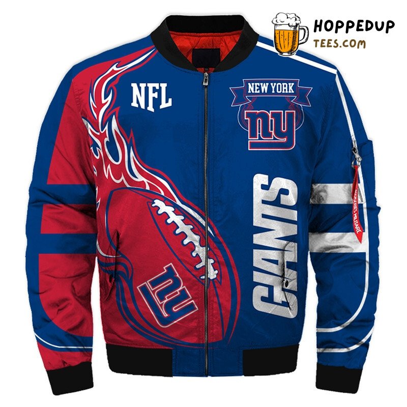 New York Giants NFL Iconic Blue Red Supporter Bomber Jacket