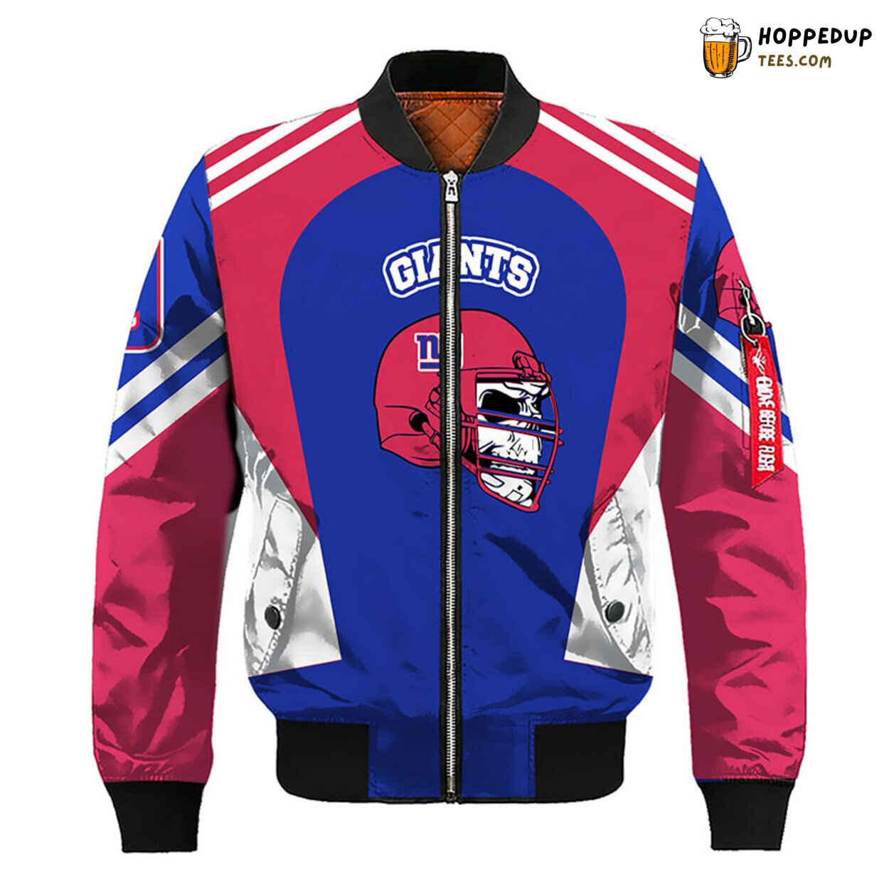 New York Giants NFL Skull Blue Red Bomber Jacket Unique Theme