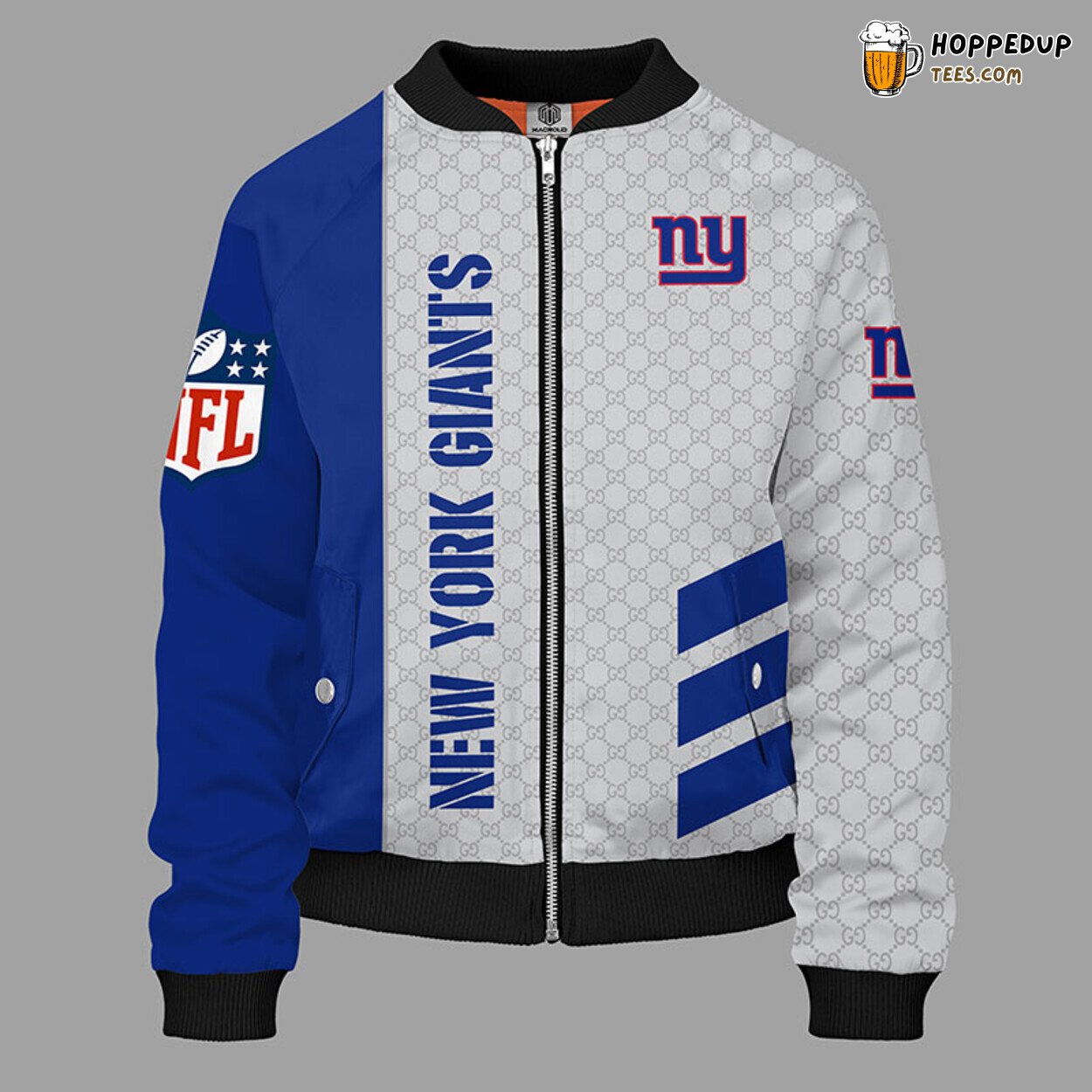New York Giants NFL Unisex Bomber Jacket Blue Distinct Design