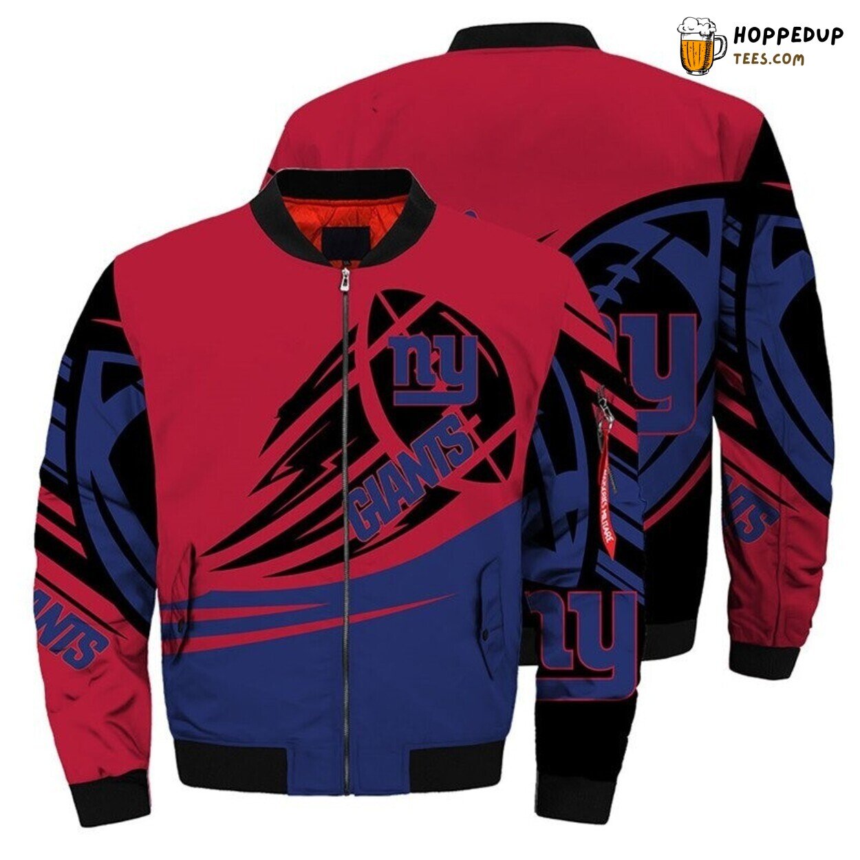 New York Giants Ultra Balls Design Elite Bomber Jacket Authentic Edition