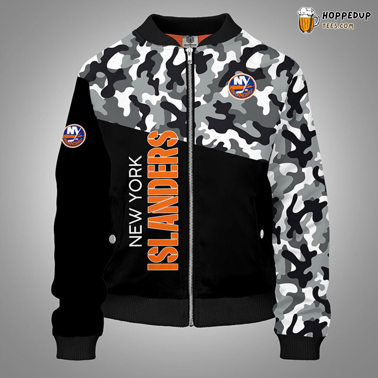 New York Islanders NHL Camouflage Black Unique Bomber Jacket Stylish Look