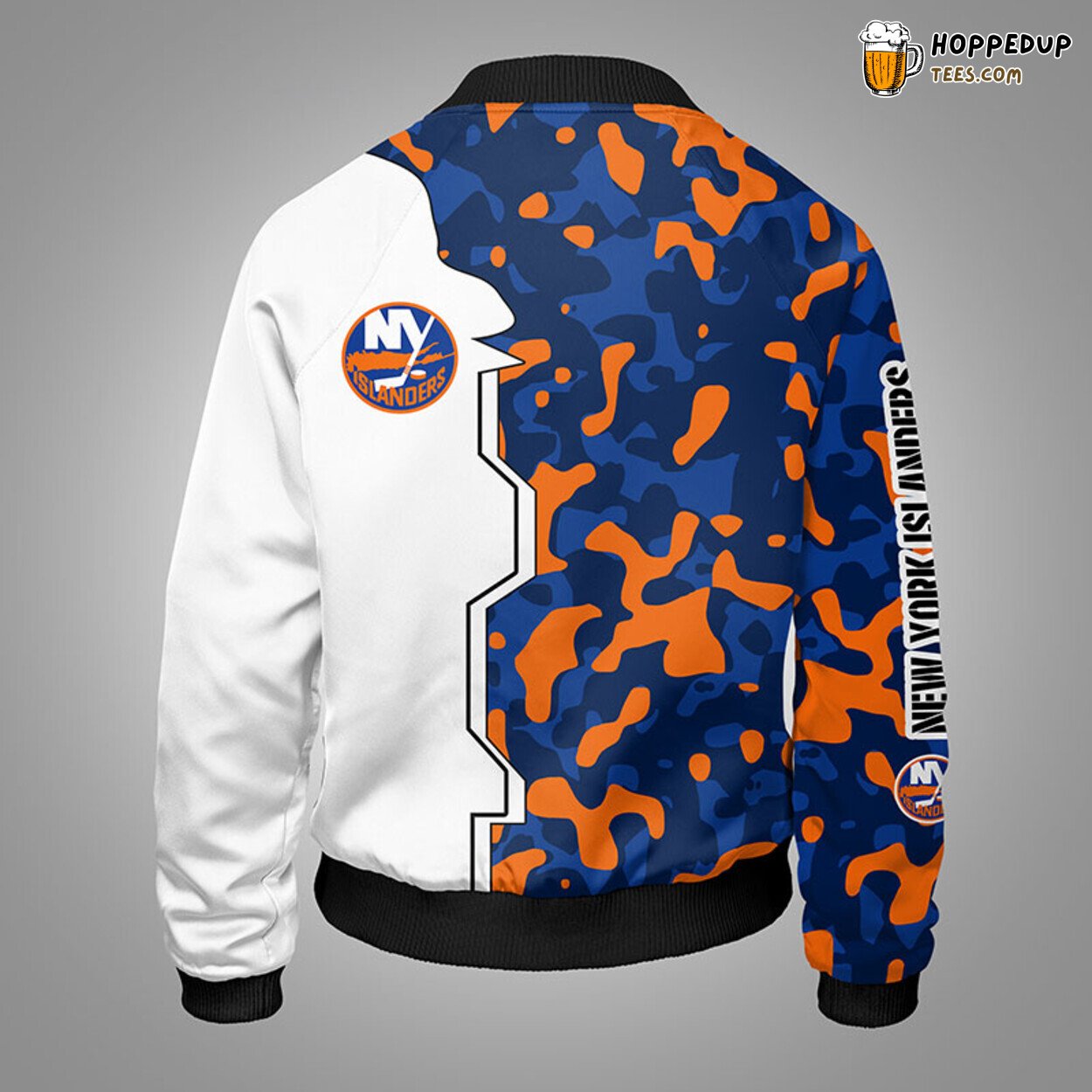 New York Islanders NHL Camouflage Orange Distinct Bomber Jacket Stylish Design