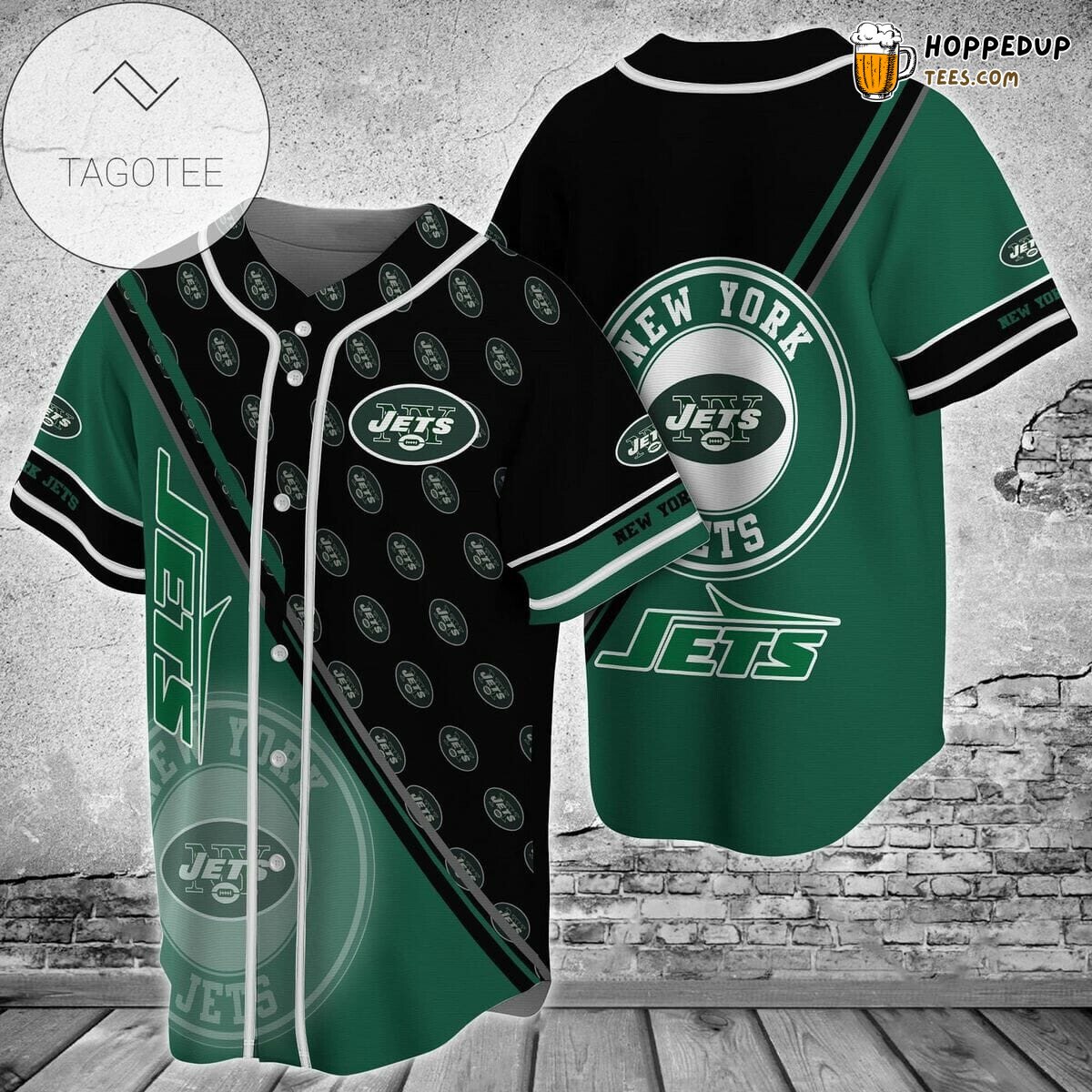 New York Jets Green Black Fan Gear NFL Unisex Baseball Jersey