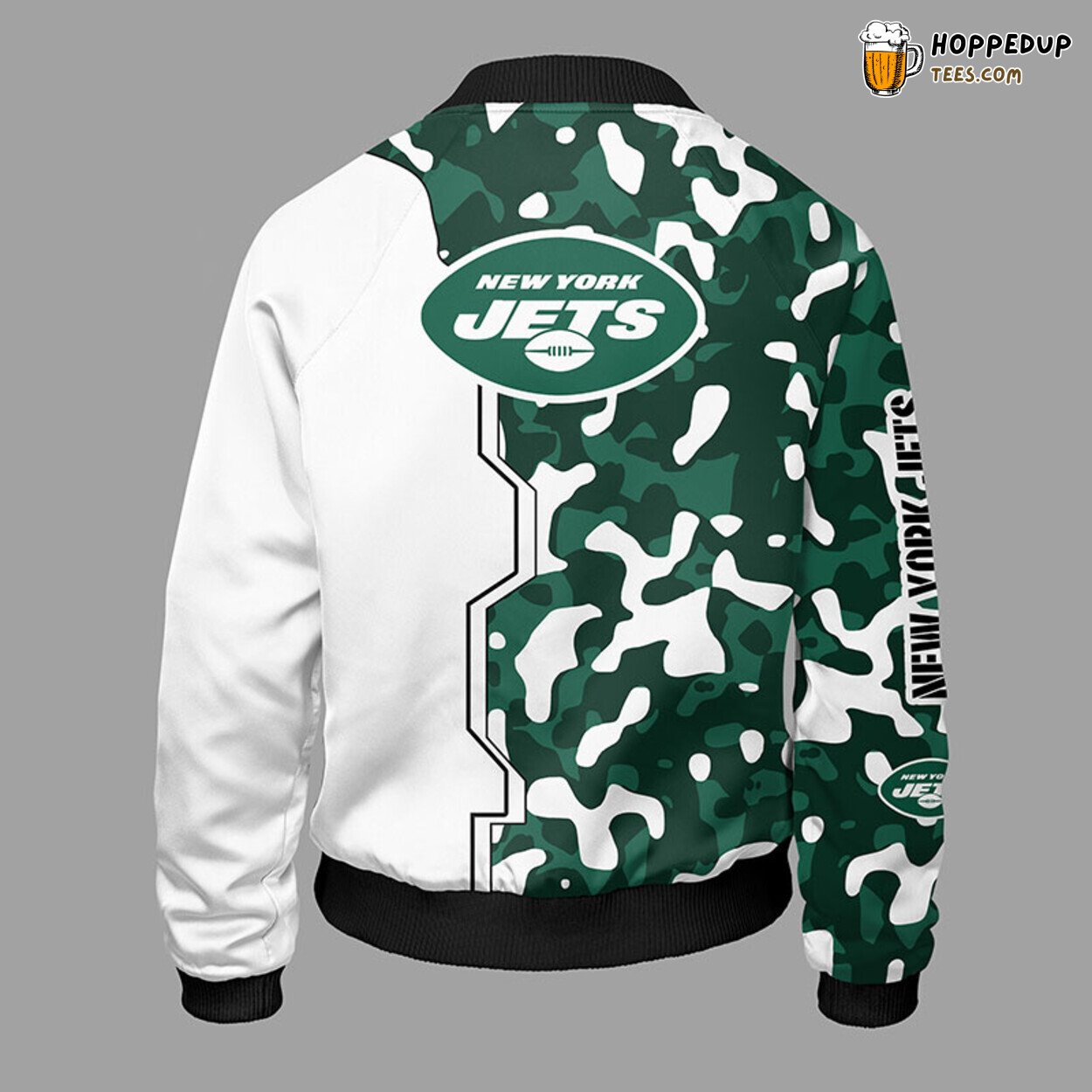 New York Jets NFL Camouflage Green Bomber Jacket Distinct Style