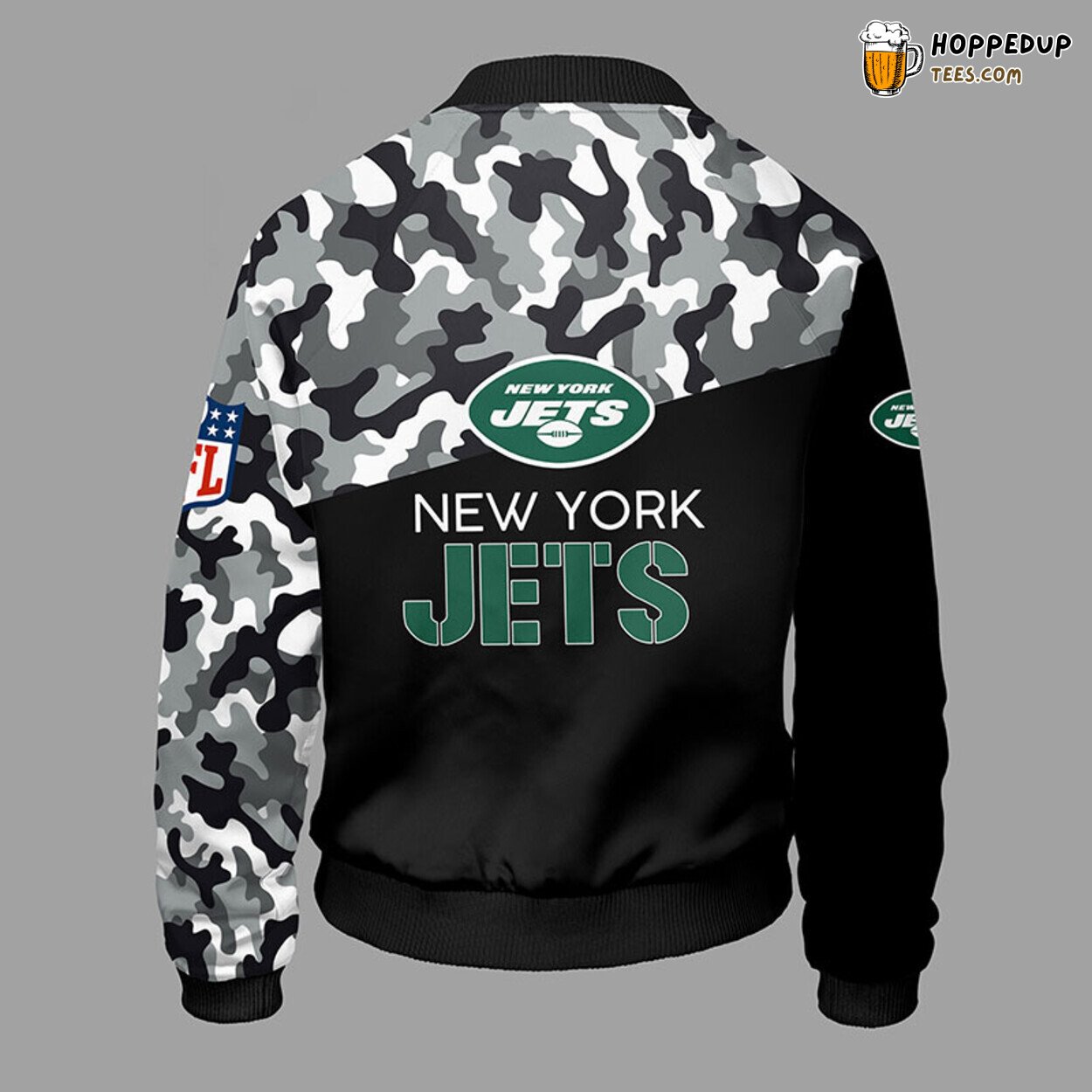 New York Jets NFL Camouflage Green Unique Bomber Jacket Design