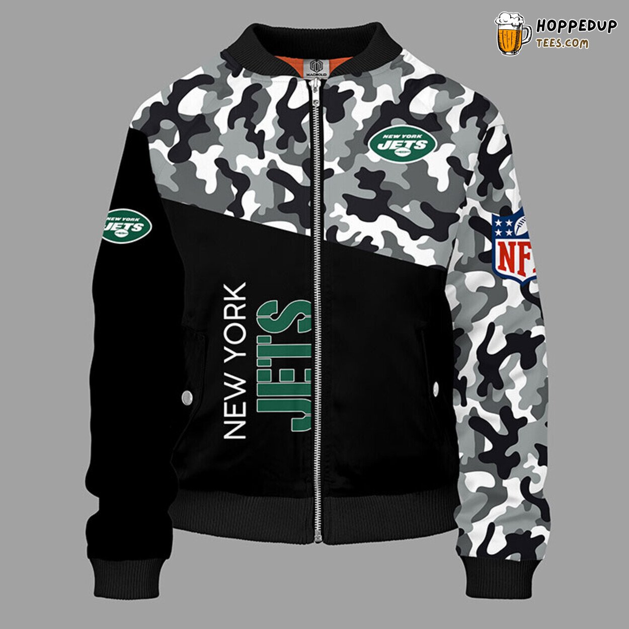 New York Jets NFL Camouflage Green Unique Bomber Jacket Design