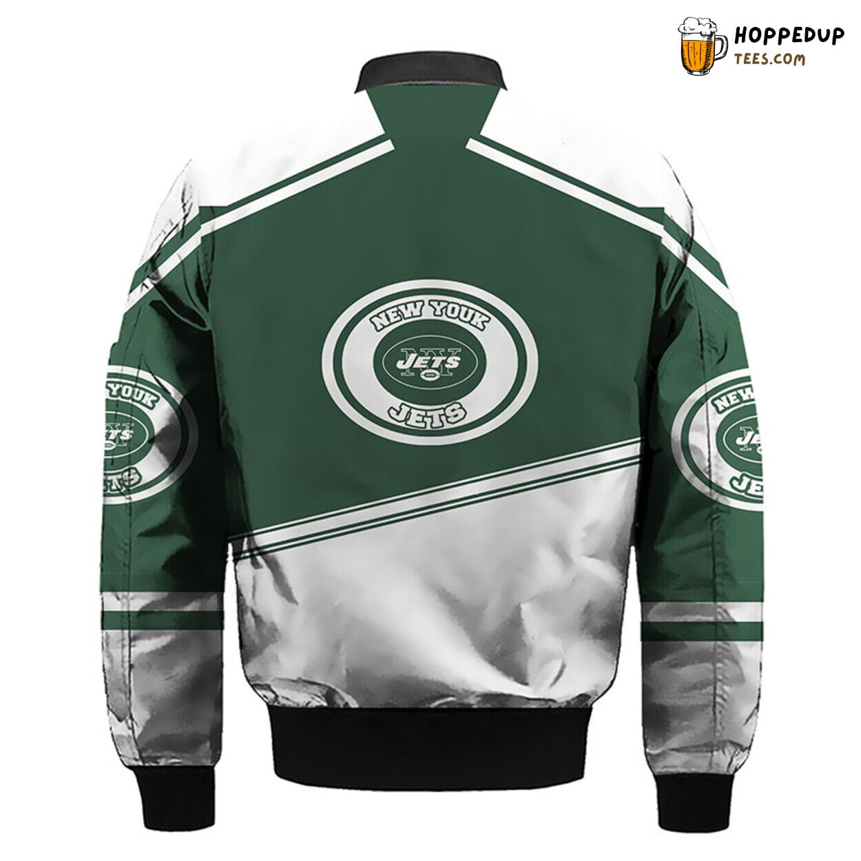 New York Jets NFL Green Silver Unisex Bomber Jacket Distinct Look