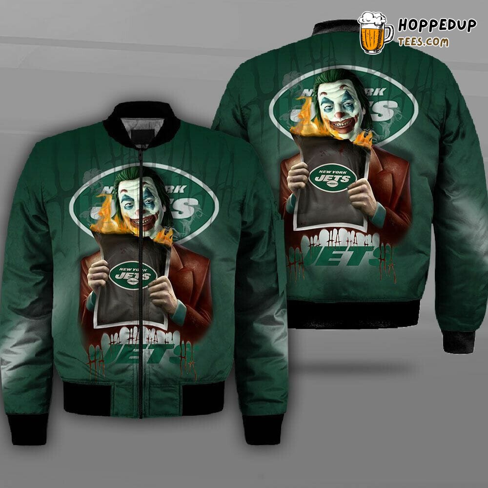 New York Jets NFL Joker Theme Green Dynamic Bomber Jacket Edge