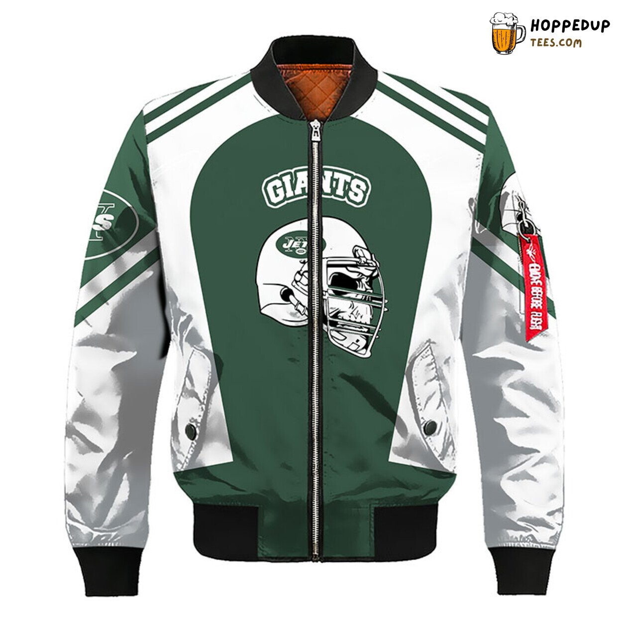 New York Jets NFL Skull Green Silver Bomber Jacket Stylish Theme