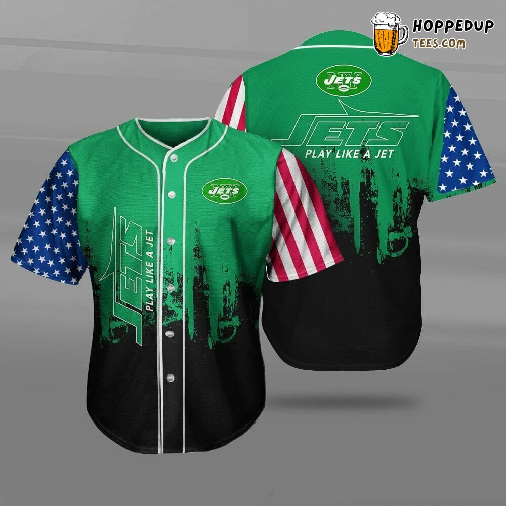 New York Jets NFL Team Spirit Green Black Baseball Jersey Unisex Fanwear