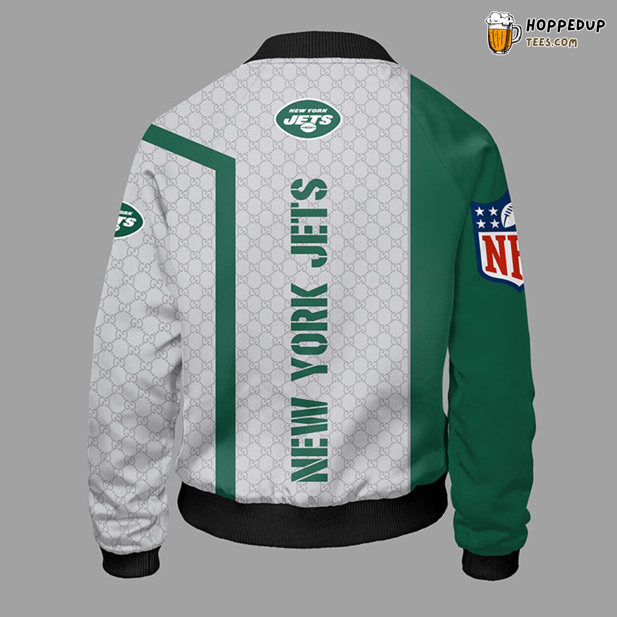New York Jets NFL Unisex Bomber Jacket Green Distinct Look