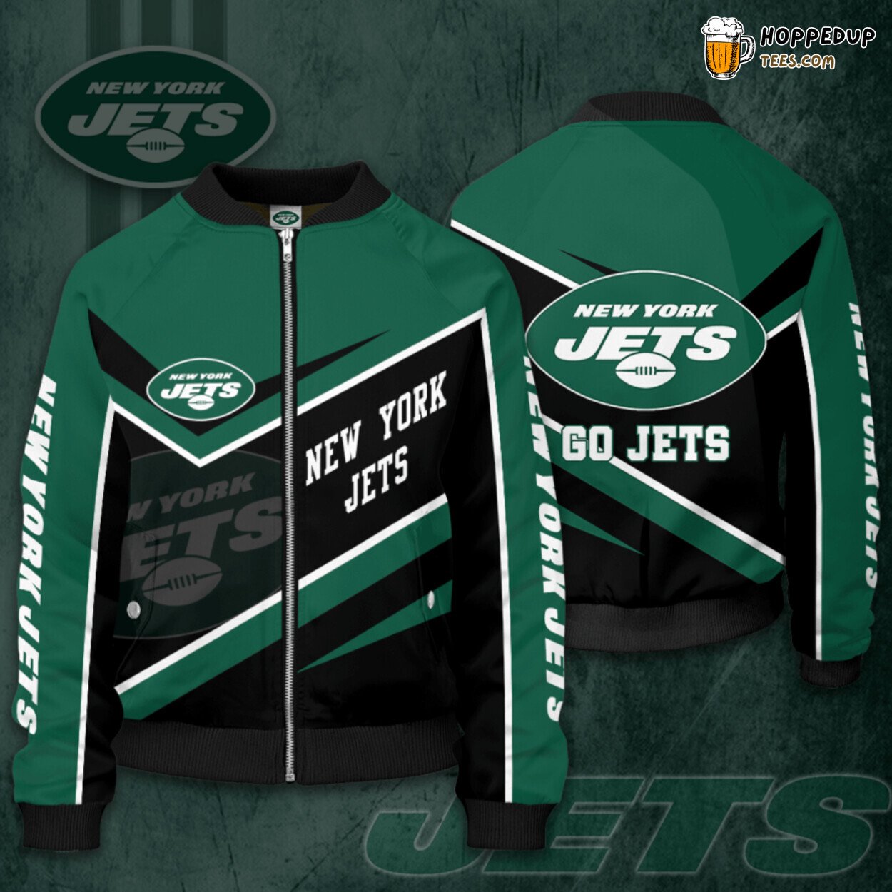 New York Jets NYJ Authentic Fan Bomber Jacket Football Premium Wear