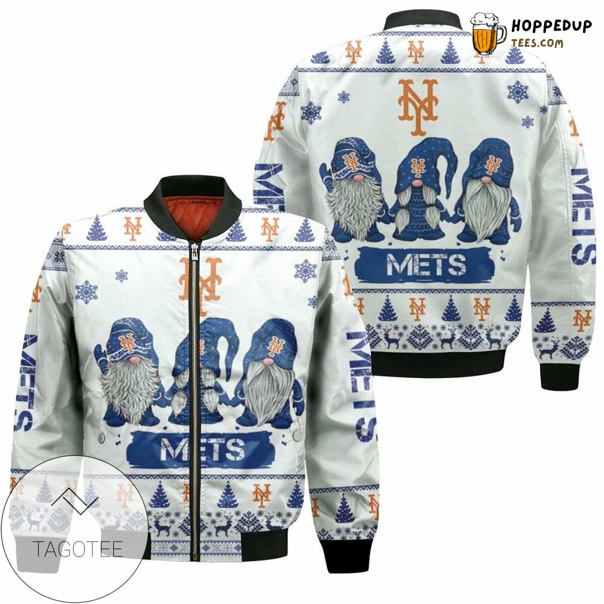New York Mets Christmas Gnomes Holiday Bomber Jacket Series
