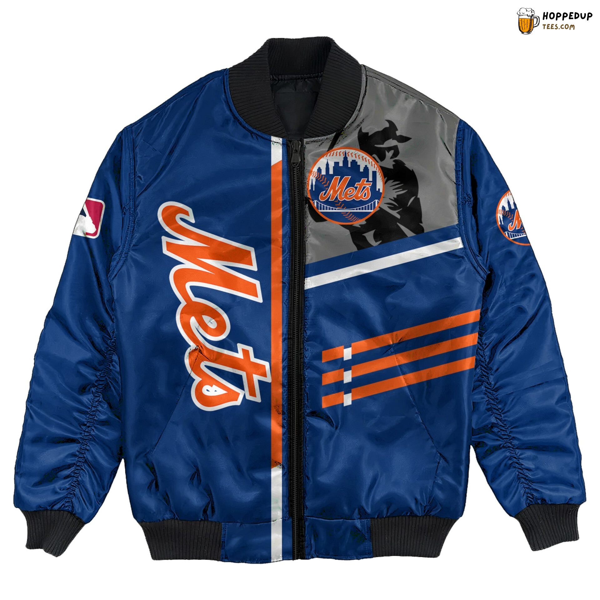 New York Mets MLB Personalized Name & Number Detailed Bomber Jacket