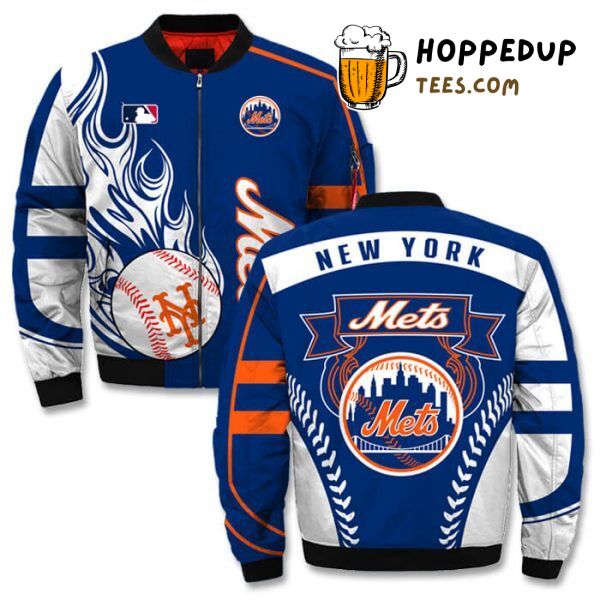 New York Mets Premium Bomber Jacket Design in Printful 3D