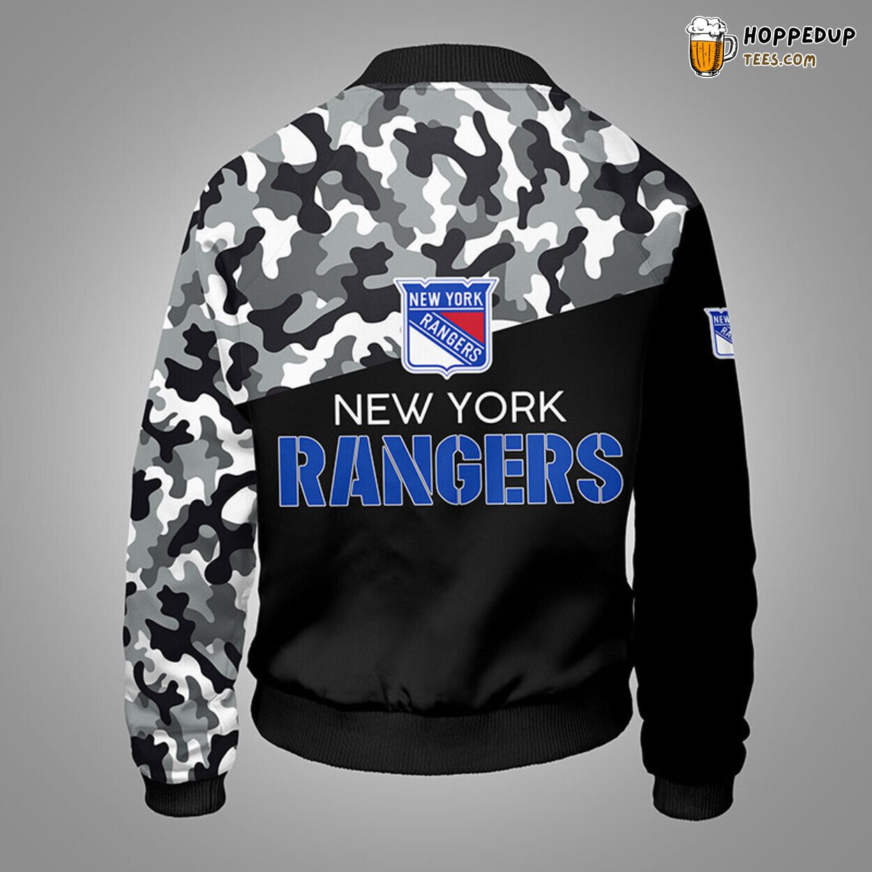 New York Rangers NHL Camouflage Black Unique Bomber Jacket Stylish Design Look