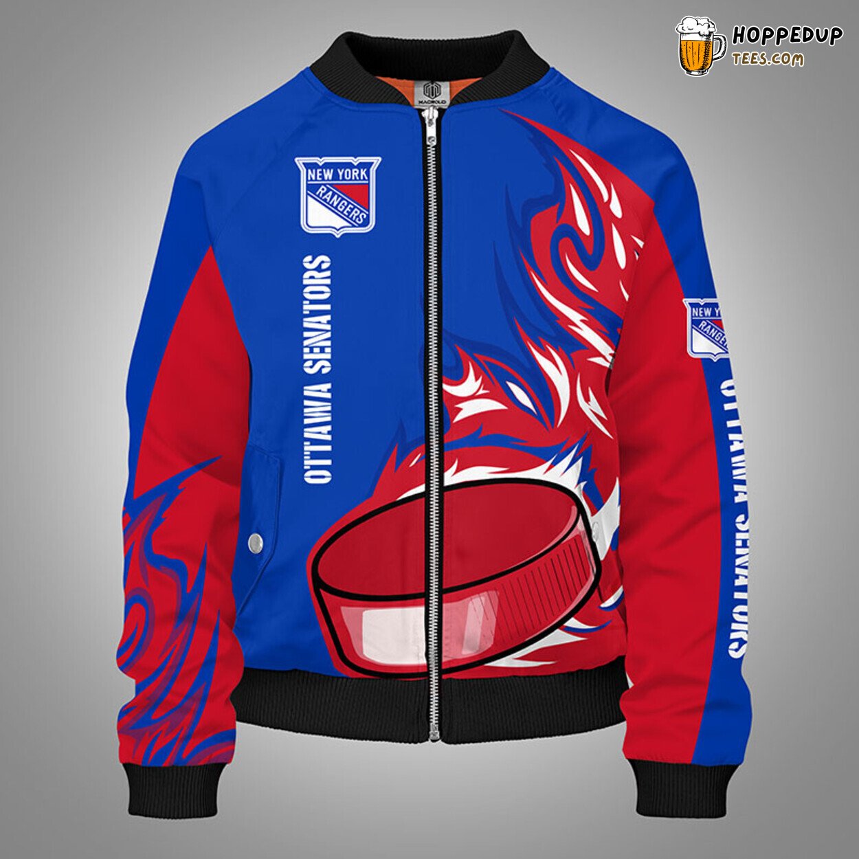 New York Rangers NHL Distinct Red Bomber Jacket Stylish Unique Look