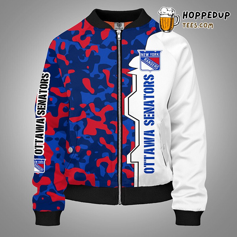 New York Rangers NHL Iconic Bomber Jacket in Classic Blue
