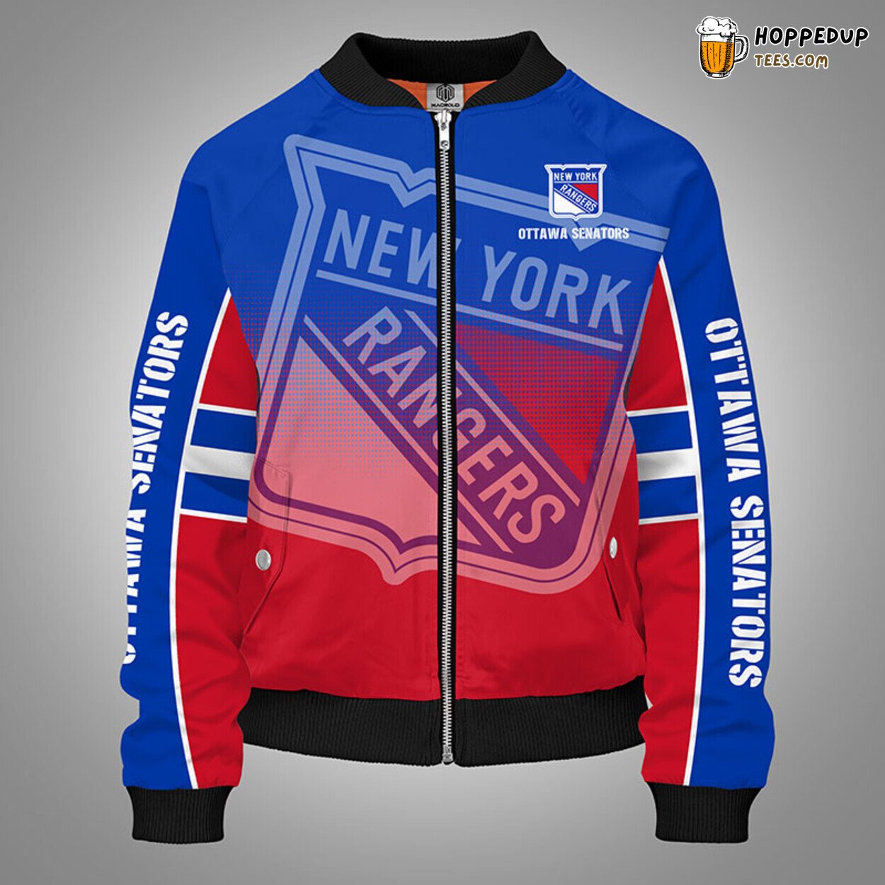 New York Rangers NHL Red Distinct Bomber Jacket Unique Stylish Design Look
