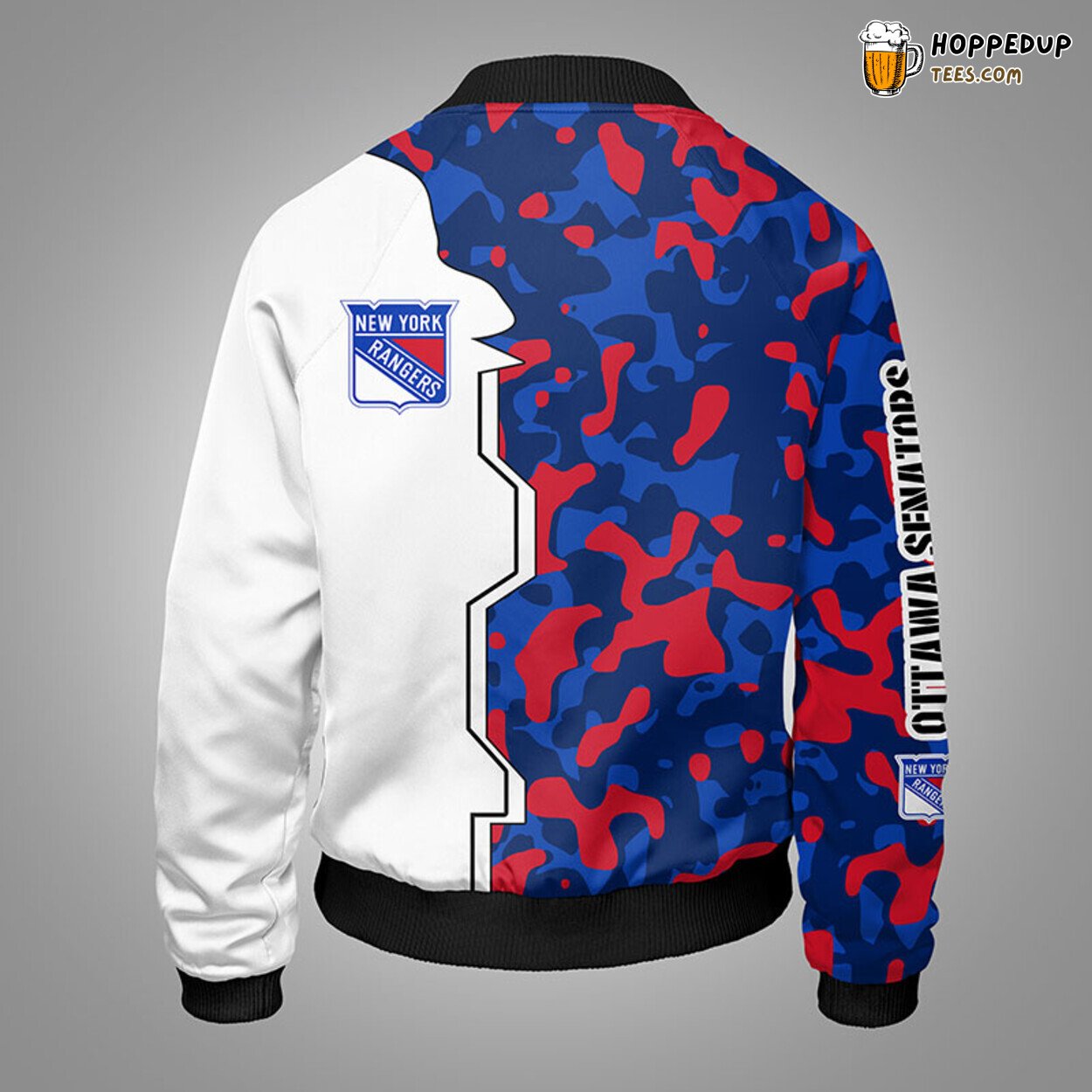 New York Rangers NHL Unique Camouflage Red Bomber Jacket Stylish Design