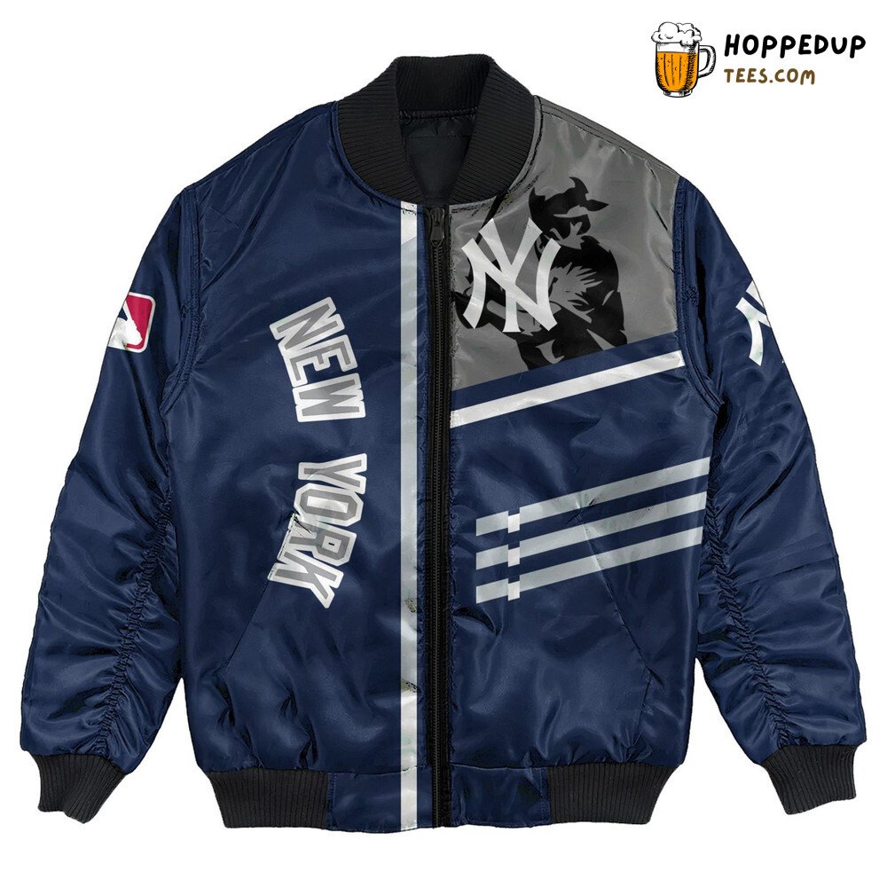New York Yankees MLB Name Number Custom Bomber Jacket Design