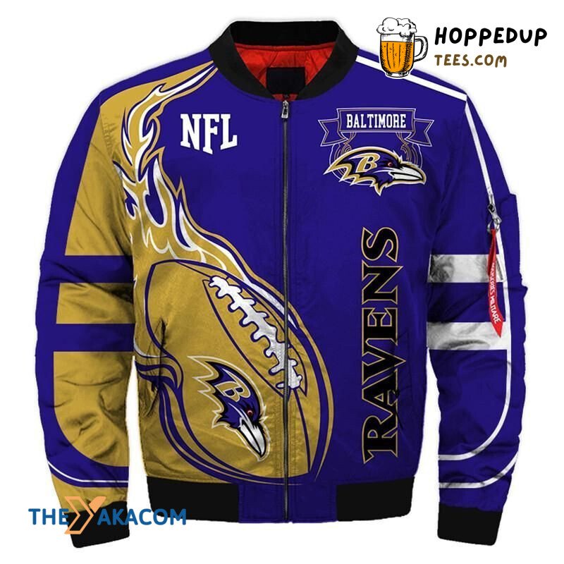 Newest Men’s Design Ravens Football Bomber Jacket Christmas Baltimore