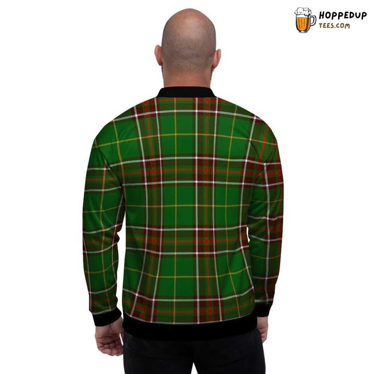 Newfoundland Traditional Green Plaid Tartan Men’s Bomber Jacket Heritage Design