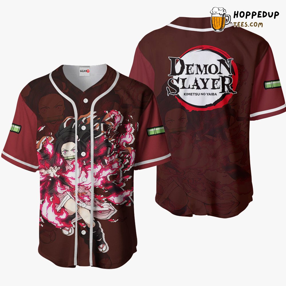 Nezuko Blood Demon Art Unique Anime Design Baseball Jersey Distinctive