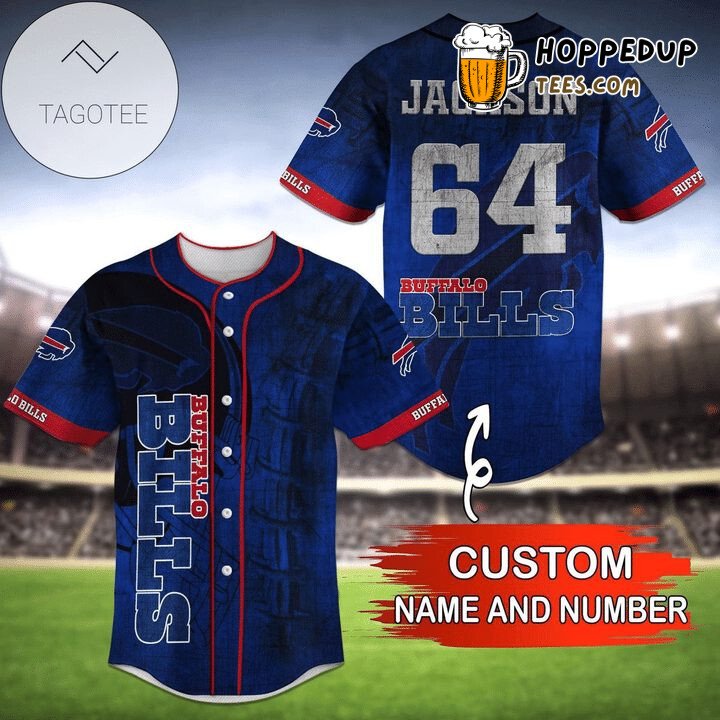 NFL Buffalo Bills Custom Name Number Royal Blue Baseball Jersey Unisex Shirt