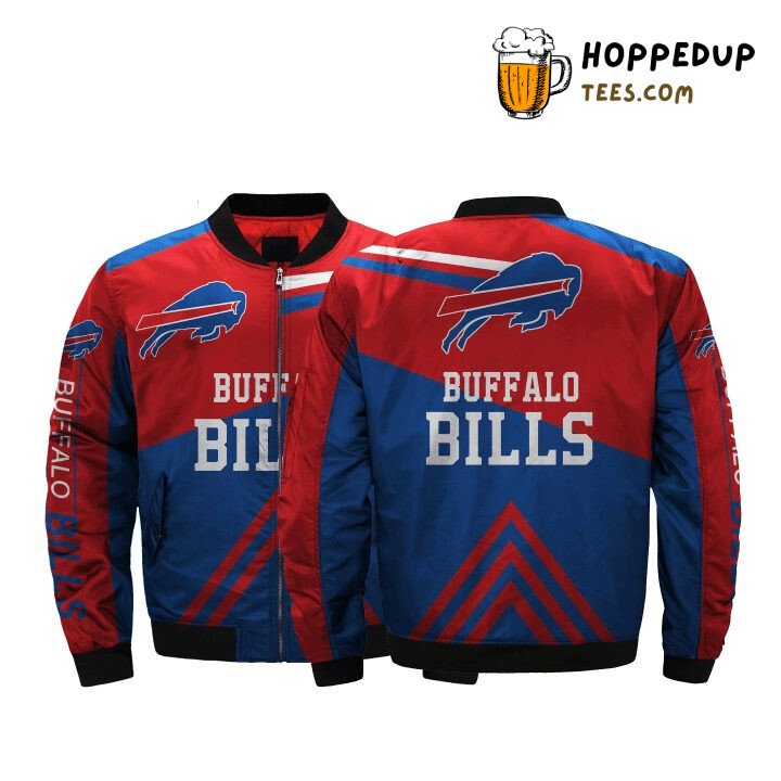 NFL Buffalo Bills Red Blue Triangles Bomber Jacket