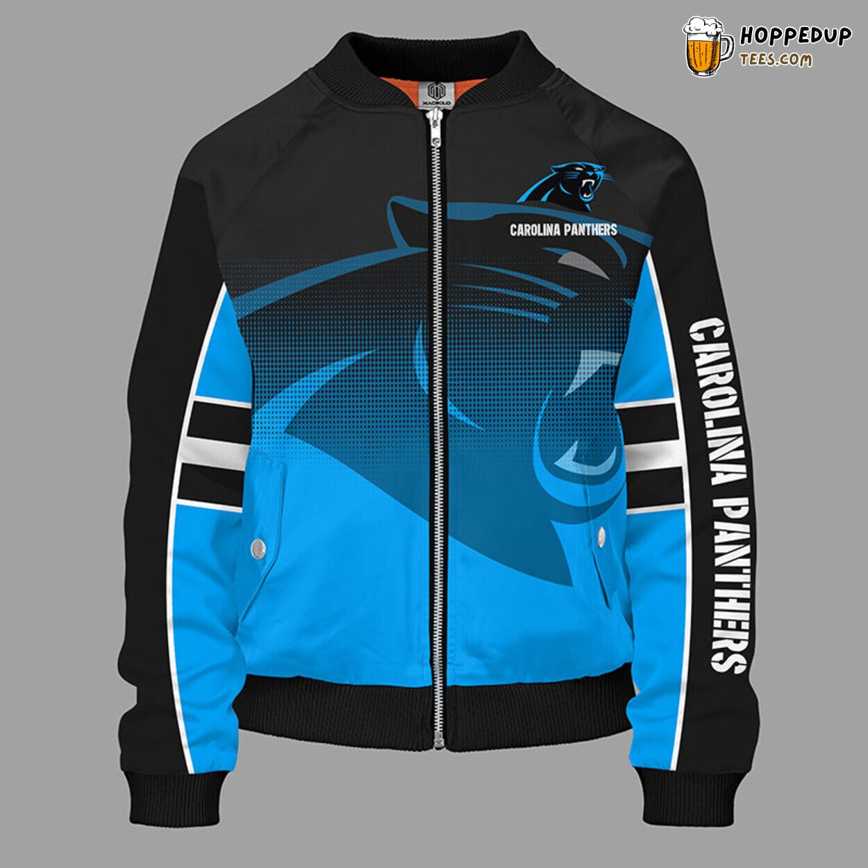 NFL Carolina Panthers Blue Black Classic Bomber Jacket Fashion