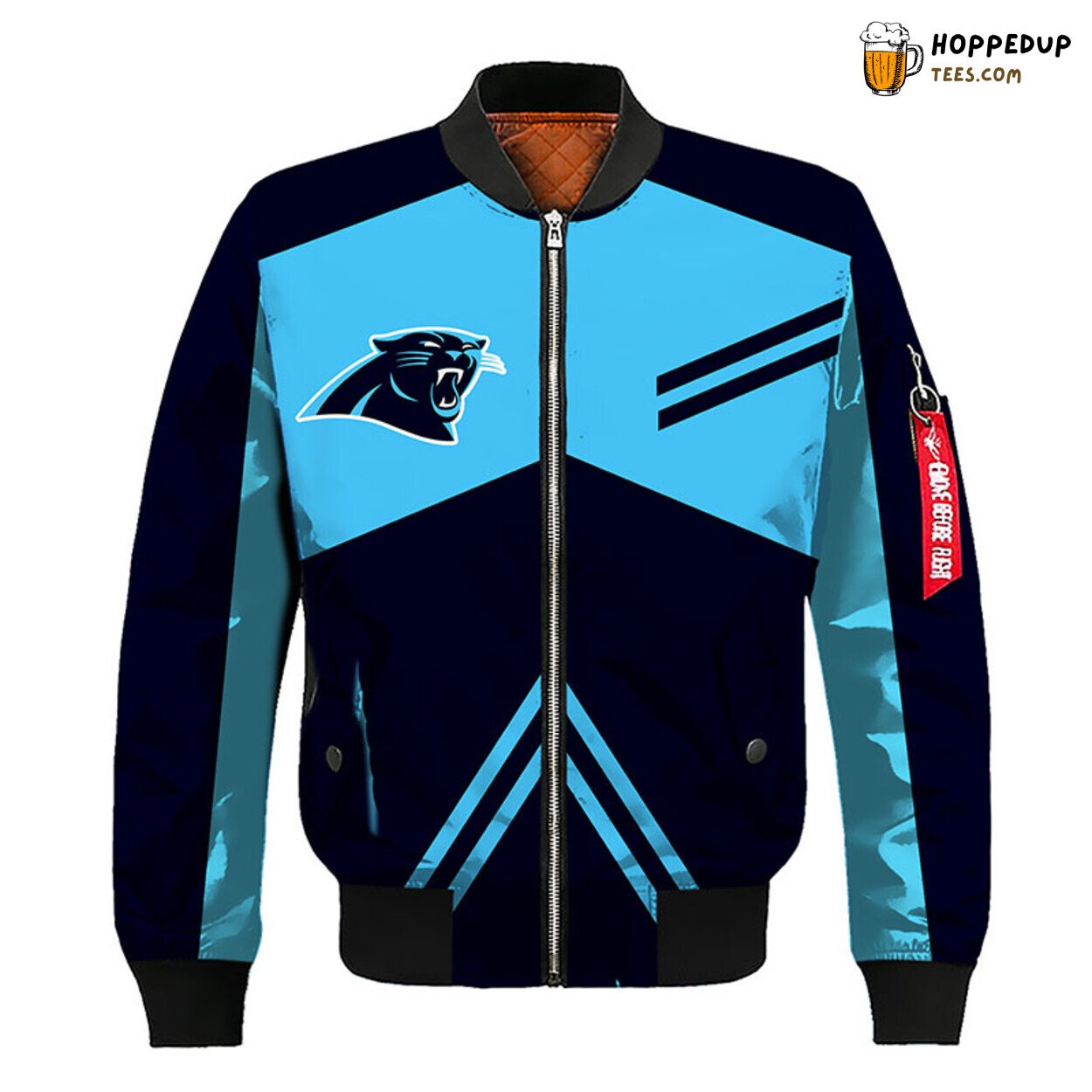 NFL Carolina Panthers Blue Unisex Distinct Bomber Jacket Look
