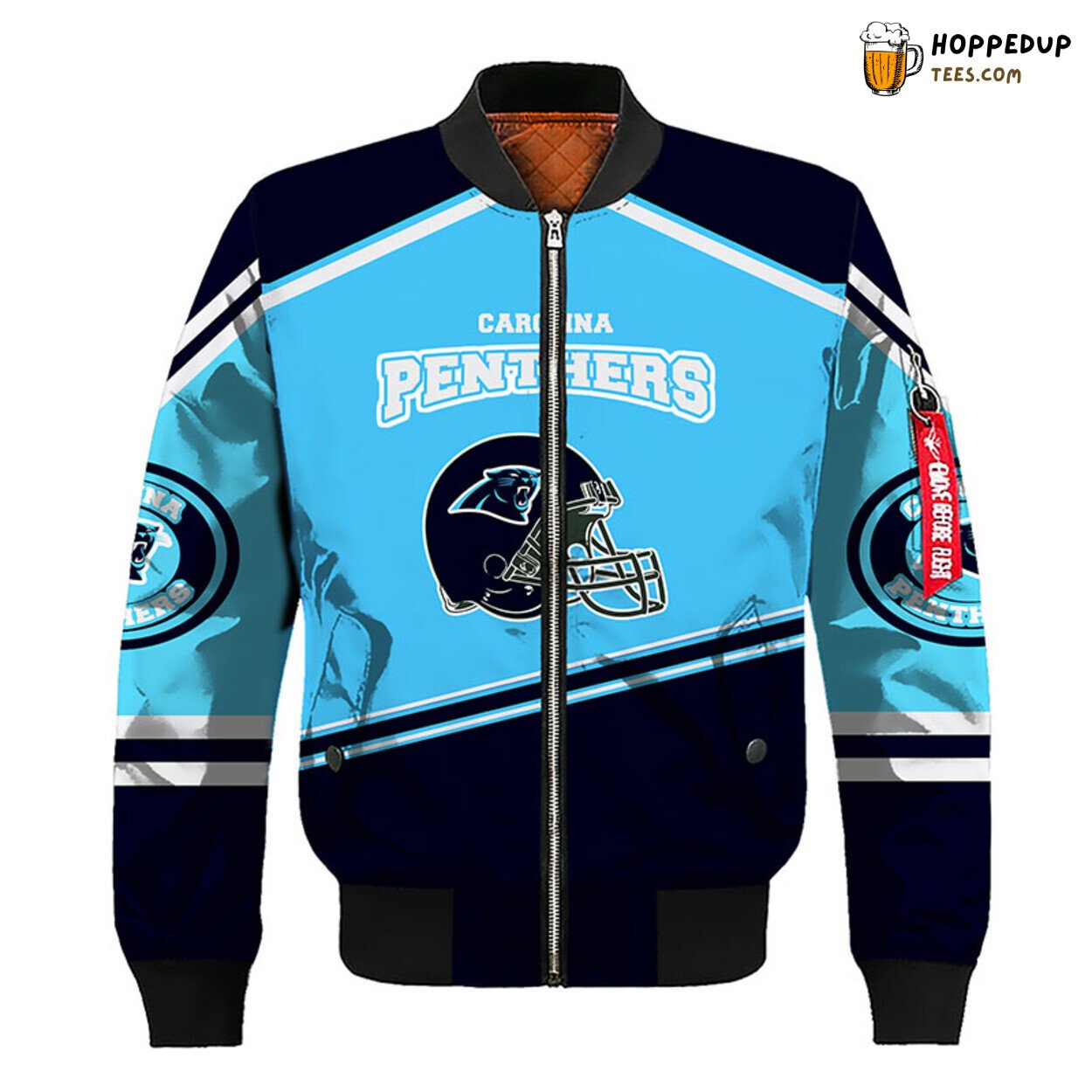 NFL Carolina Panthers Blue White Unique Bomber Jacket Pattern