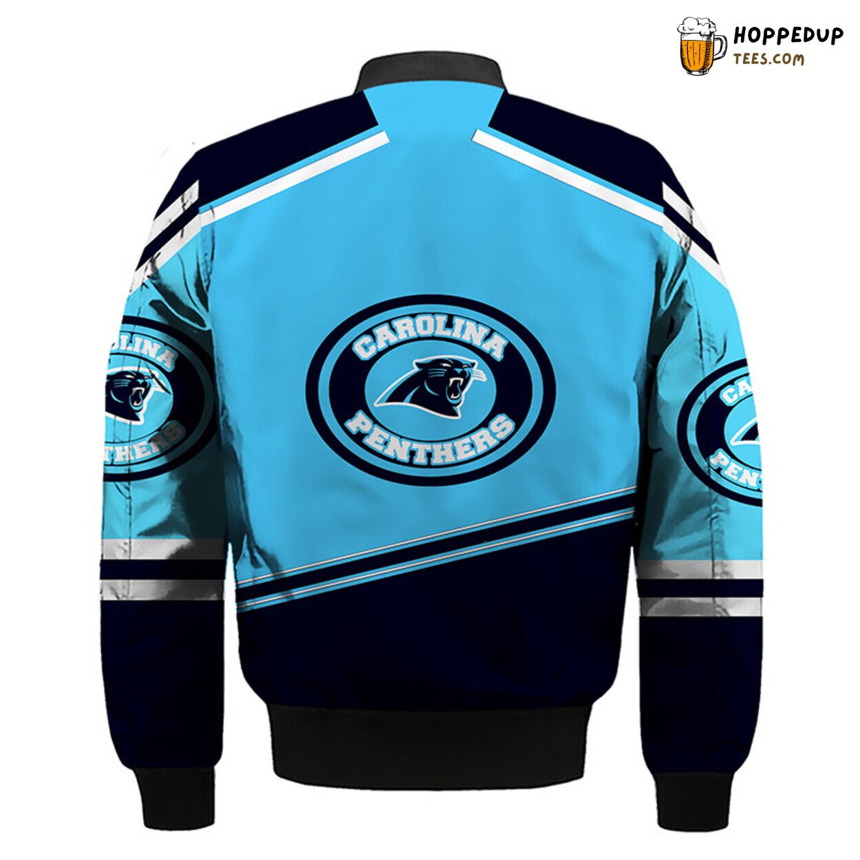NFL Carolina Panthers Blue White Unique Bomber Jacket Pattern