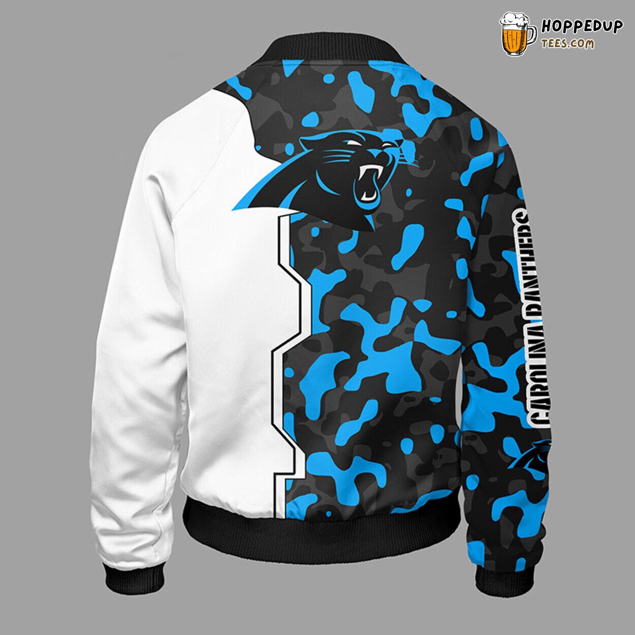 NFL Carolina Panthers Camouflage Blue Bomber Jacket Style