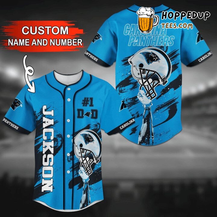 NFL Carolina Panthers Custom Name Number Dad Baseball Jersey Unisex Shirt