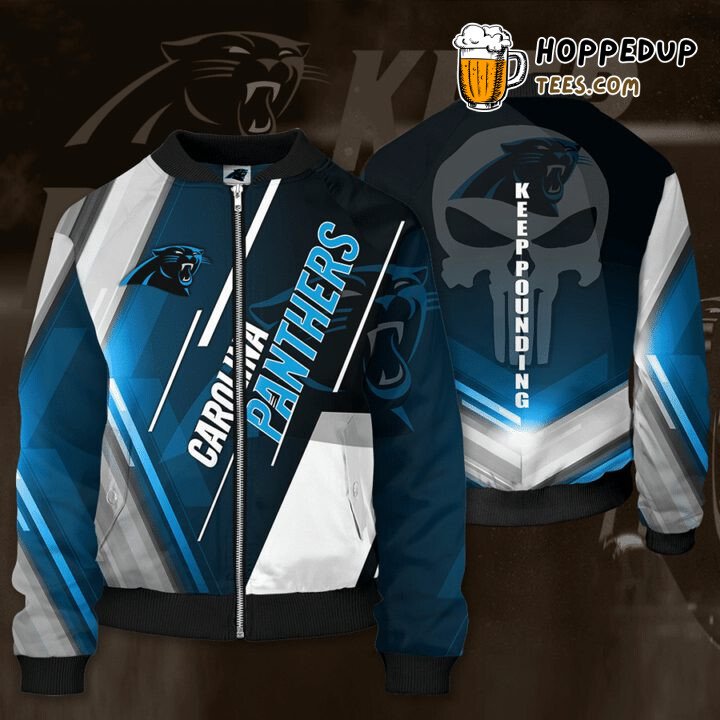 NFL Carolina Panthers Punisher Skull Bomber Jacket
