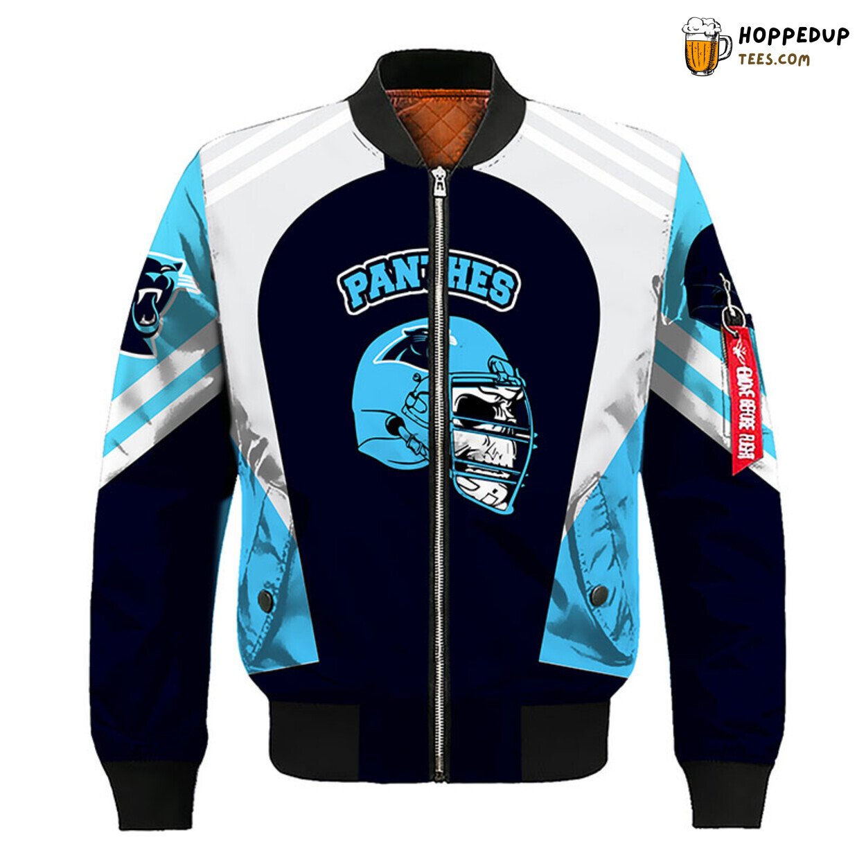 NFL Carolina Panthers Skull Blue Distinct Bomber Jacket Trend NFL Carolina Panthers Skull Blue Distinct Bomber Jacket Trend