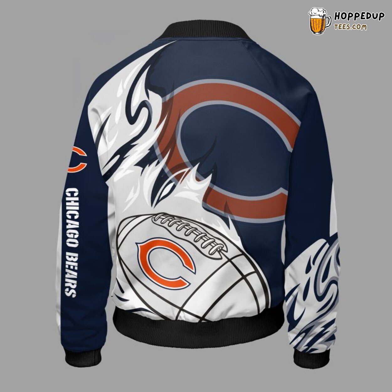 NFL Chicago Bears Blue Classic Distinct Bomber Jacket Finish