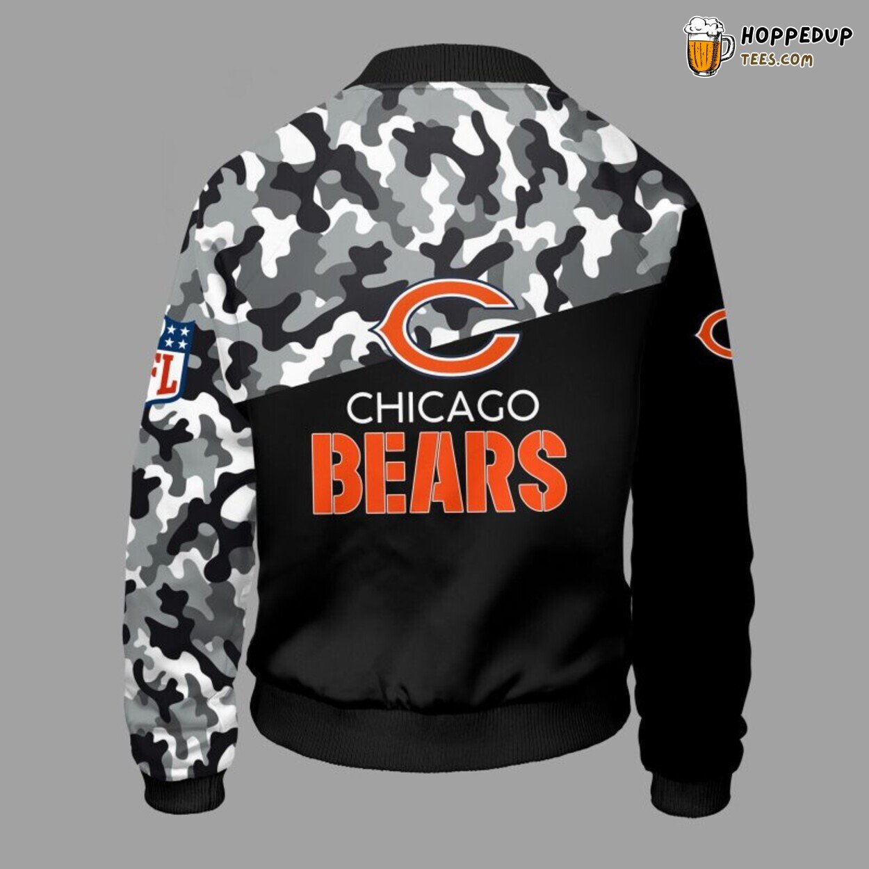 NFL Chicago Bears Camouflage Black Bomber Jacket Distinct