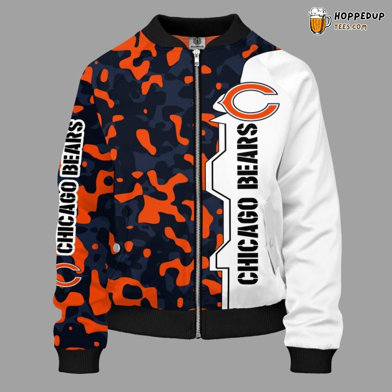 NFL Chicago Bears Camouflage Orange Unique Bomber Jacket Look NFL Chicago Bears Camouflage Orange Unique Bomber Jacket Look