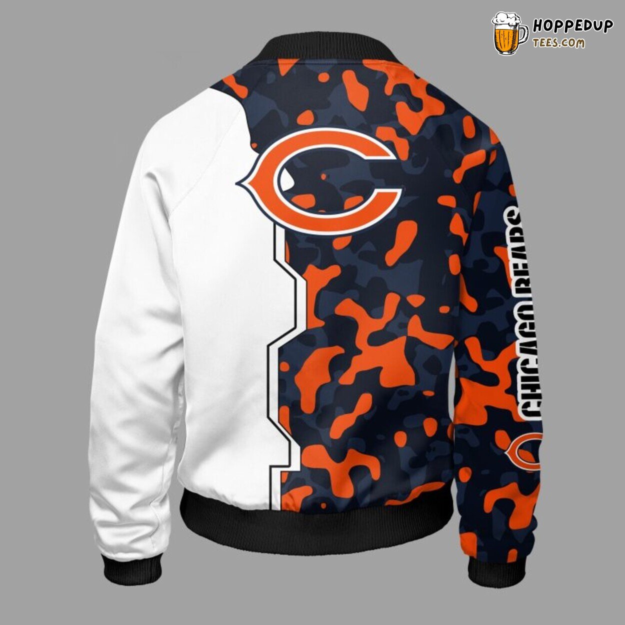 NFL Chicago Bears Camouflage Orange Unique Bomber Jacket Look