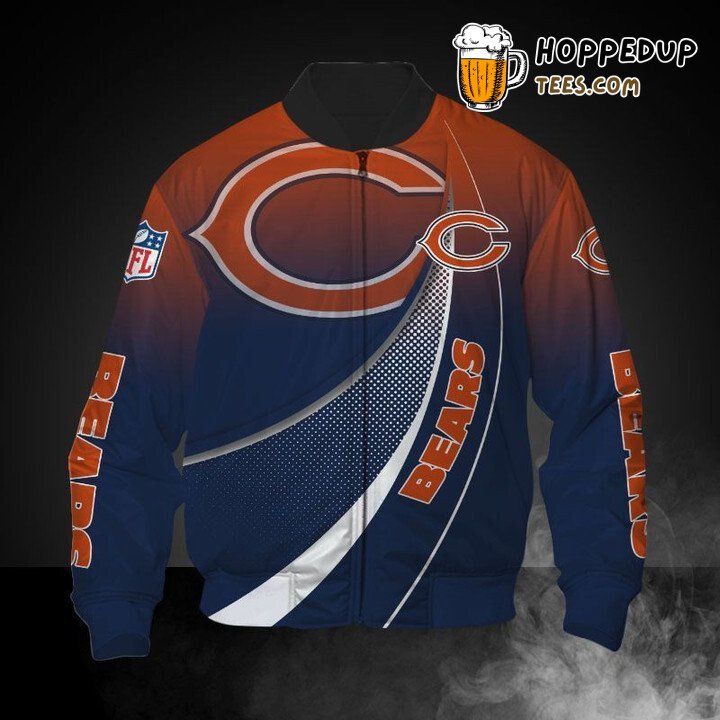 NFL Chicago Bears Curve Graphic Professional Version Bomber Jacket